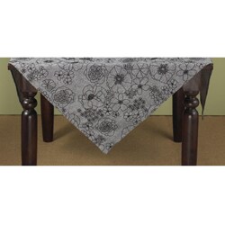 Grey Floral 54-inch Square Tablecloth