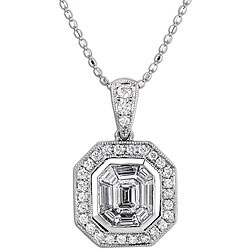 14k White Gold 7/8ct TDW Diamond Necklace (H, SI1)