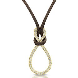 14k Yellow Gold 1/5ct TDW Diamond Infinity Necklace (I-J, I1-I2)