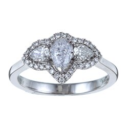 14k White Gold 7/8ct TDW Diamond 3-stone Ring (H-I, SI1-SI2)