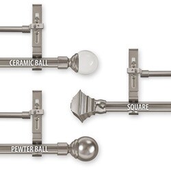 Simply Elegant 50 to 74-inch Adjustable Double Curtain Rod Set