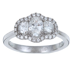 14k White Gold 1ct TDW Diamond 3-stone Ring (G-H, VS1-VS2)