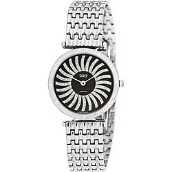 Burgi Woman's Dazzling Diamond Mother of Pearl Quartz Watch