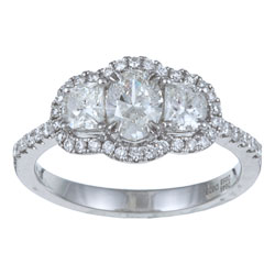14k White Gold 1 1/4ct TDW 3-stone Diamond Ring (G-H, VS2)