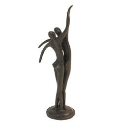 Cast Bronze Couple in Movement Sculpture