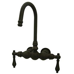 Wall-mount Dark Oil Rubbed Bronze Clawfoot Tub Faucet.