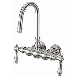 Wall-mount Satin Nickel Clawfoot Tub Faucet