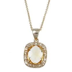 Sterling Silver Gold Overlay Citrine Necklace