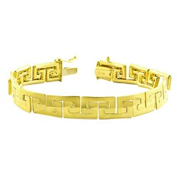 Fremada 14k Yellow Gold Greek Key Design 7-inch Bracelet