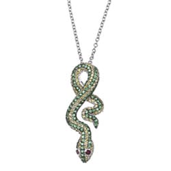 Meredith Leigh Sterling Silver Gemstone Snake Necklace