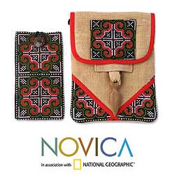 'Ultimate Red' Hemp Purse and Phone Pouch (Thailand)