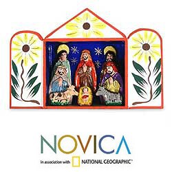 Ceramic 'Caring for Baby Jesus' Nativity Scene (Peru)