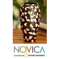 Coconut Shell 'Tropical Starlight' Vase (Indonesia)