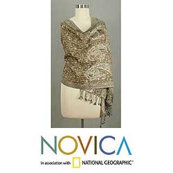 Wool 'Radiant Earth' Shawl (India)