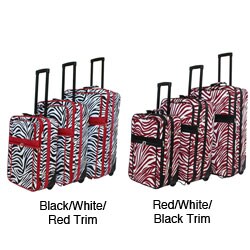 World Traveler Zebra 3-piece Expandable Luggage Set