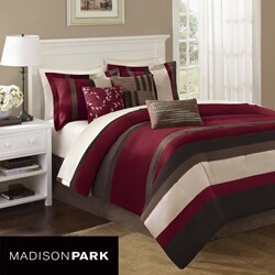 Madison Park Boulder Stripe 7-piece King/Cal-King Comforter Set