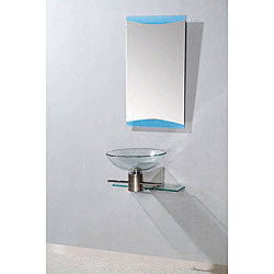 Hercules Modern 12x17-inch Stainless Steel and Glass Bathroom Vanity