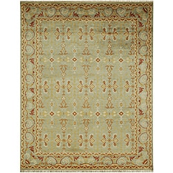 Hand-knotted Kenton Green Oriental Wool Rug (9' x 12')