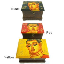 Hand Painted Buddha Face Single Lock Box (Thailand)