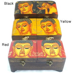 Hand Painted Buddha Face Double Lock Box (Thailand)