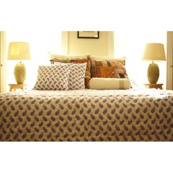 Organic Cotton 'Virginie Violette' King-size Quilt (India)