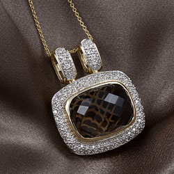 Encore by Le Vian 14k Gold 3/4ct TDW Diamond and Quartz Necklace (J-K, SI1-SI2)