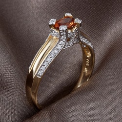 Encore by Le Vian 14k Gold Garnet and 1/3ct TDW Diamond Ring (I-J, I1-I2)