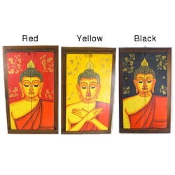 Hand-painted Buddha Face and Mirror (Thailand)