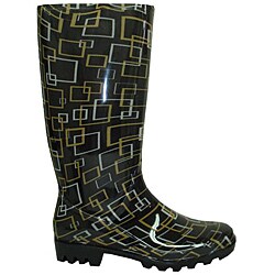Women's Rectangle Pattern Rainboots (Case of 12 Pairs)