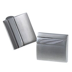 Gerald David Bauman Silver Polished and Satin Cuff Links
