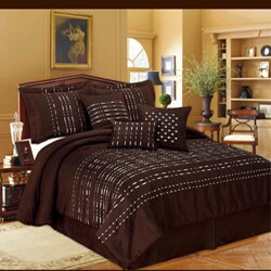 Cheap Queen Bedding on Metro Chocolate 7 Piece Queen Size Comforter Set Overstock Com