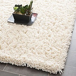 Hand-woven Bliss Ivory Shag Runner (2'6 x 4')