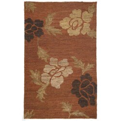 Hand-woven Haneul Red Hemp Rug (5' x 8')