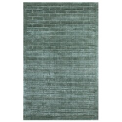 Hand-loomed Boston Green Wool/ Viscose Rug (8' x 10')