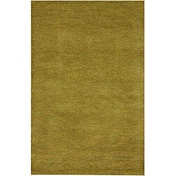 Hand-woven Bosstyn Green Wool Rug (3'6 x 5'6)
