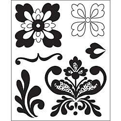 Basic Grey Olivia Adornment Clear Self-Cling Bitsy Stamp 