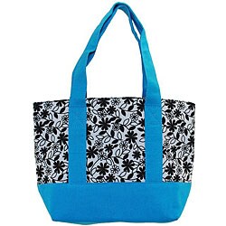 Blue Floral CanvasTote Bag