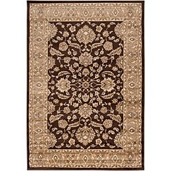 Loomed Free Form Chocolate Border Rug (7'9 x 11'12)