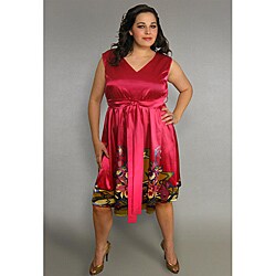 INES Collection Women's Plus Size Empire Waist Dress 