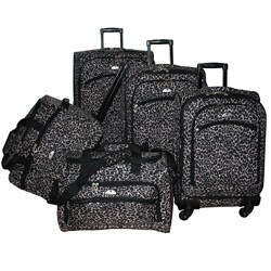 American Flyer Leopard Expandable 5-piece Luggage Set