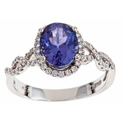Dyach 18k White Gold Tanzanite and 2/5ct TDW Diamond Ring (I-J, I1-I2)