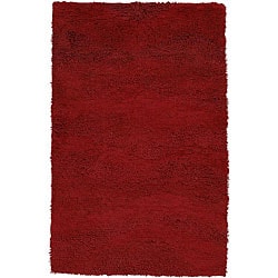 Hand-woven Warmth Burgundy Red Wool Rug (2' x 3')