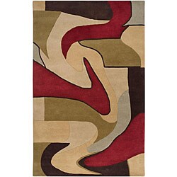 Hand-tufted Gathering Beige Wool Rug (9' x 12')