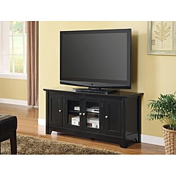 Black Solid Wood 52-inch TV Stand