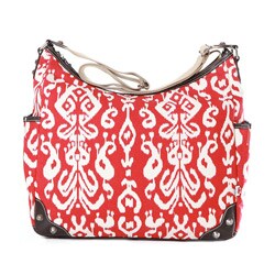 OiOi Red Ikat Hobo Diaper Bag