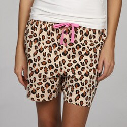 Leisureland Women's Leopard Knit Boxer Shorts