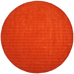 Hand-tufted Pulse Orange Wool Rug (6' Round)