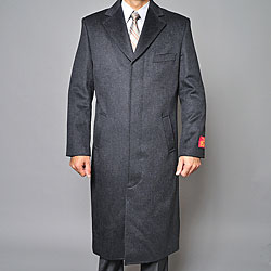 Mantoni Men's Charcoal Wool Overcoat