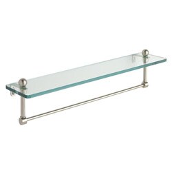 Tempered Glass 22-inch Bathroom Shelf with Towel Bar (Case of 24)