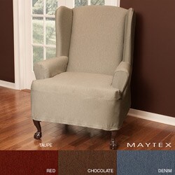 Stretch Twill Wing Chair Slipcover